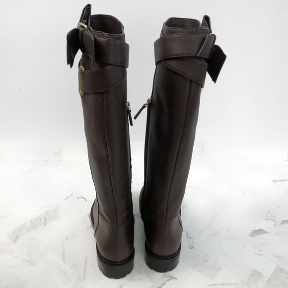 NWT VALENTINO GARAVANi Bowrap Knee-High Brown Boot Size 37/6.5 - Picture 2 of 13